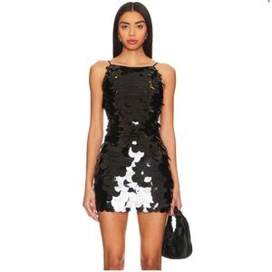 NBD Black Sequin Sheath Mini Dress